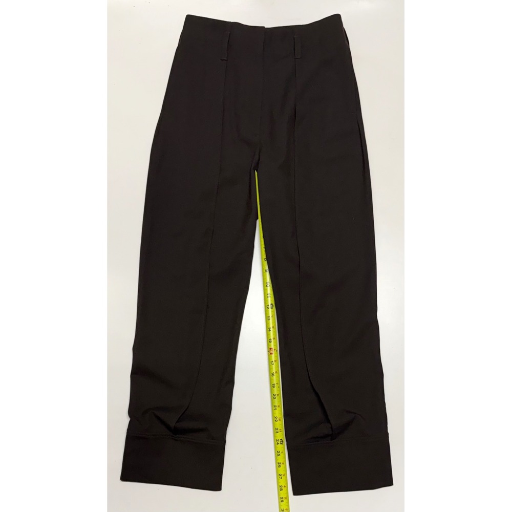 COS Women Dark Brown High Waisted Wool Blend Tailored Straight Leg Trousers US 4